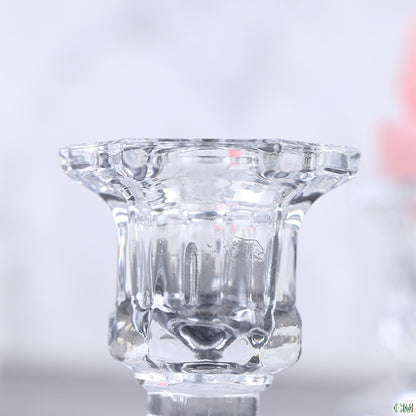 Transparent Glass Candlestick Holder by HitMyNeed