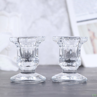 Transparent Glass Candlestick Holder by HitMyNeed