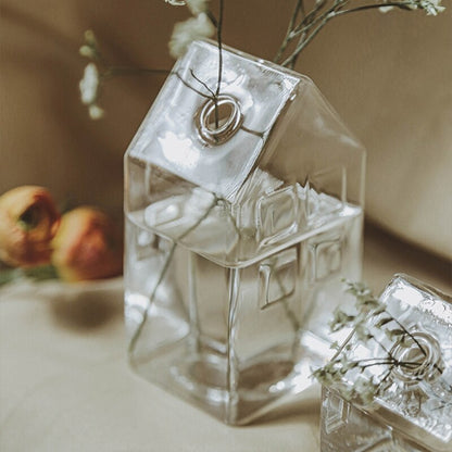 Transparent Glass House Vase for Small Floral Displays by HitMyNeed