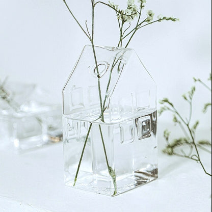Transparent Glass House Vase for Small Floral Displays by HitMyNeed