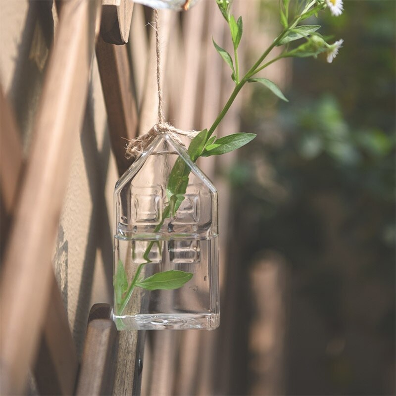 Transparent Glass House Vase for Small Floral Displays by HitMyNeed
