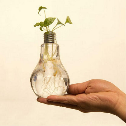 Transparent Glass Light Bulb Vase Decor by HitMyNeed