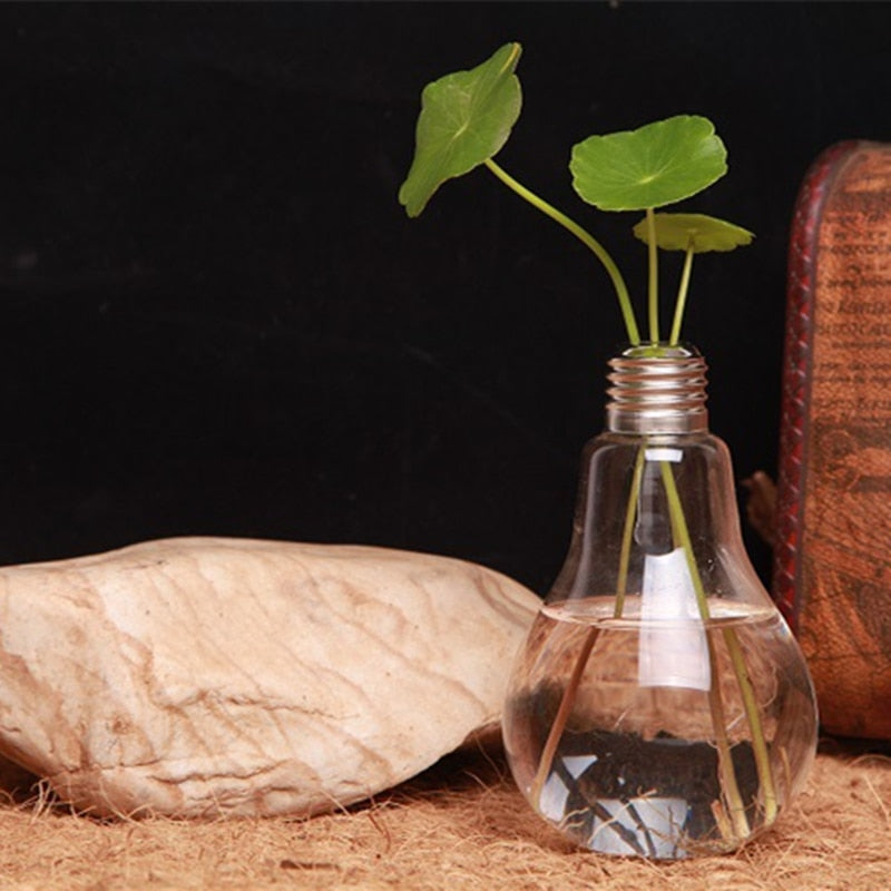 Transparent Glass Light Bulb Vase Decor by HitMyNeed