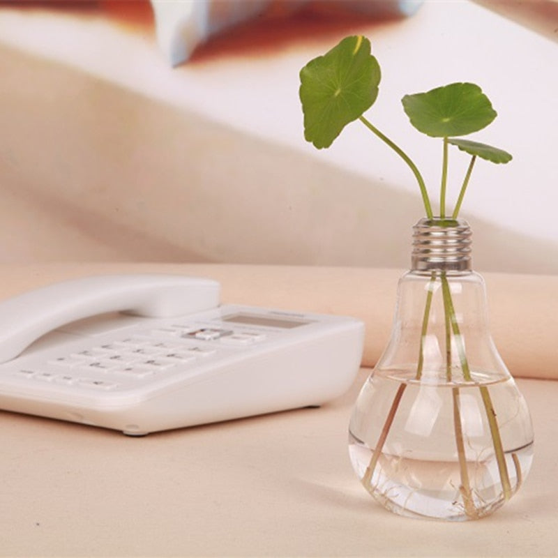 Transparent Glass Light Bulb Vase Decor by HitMyNeed