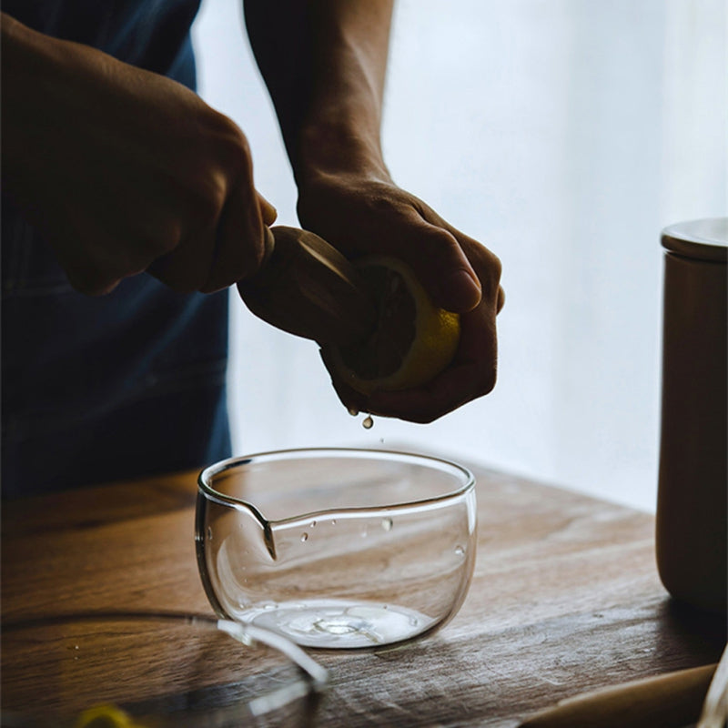 Transparent Glass Matcha Mixing Bowl with Spout by HitMyNeed