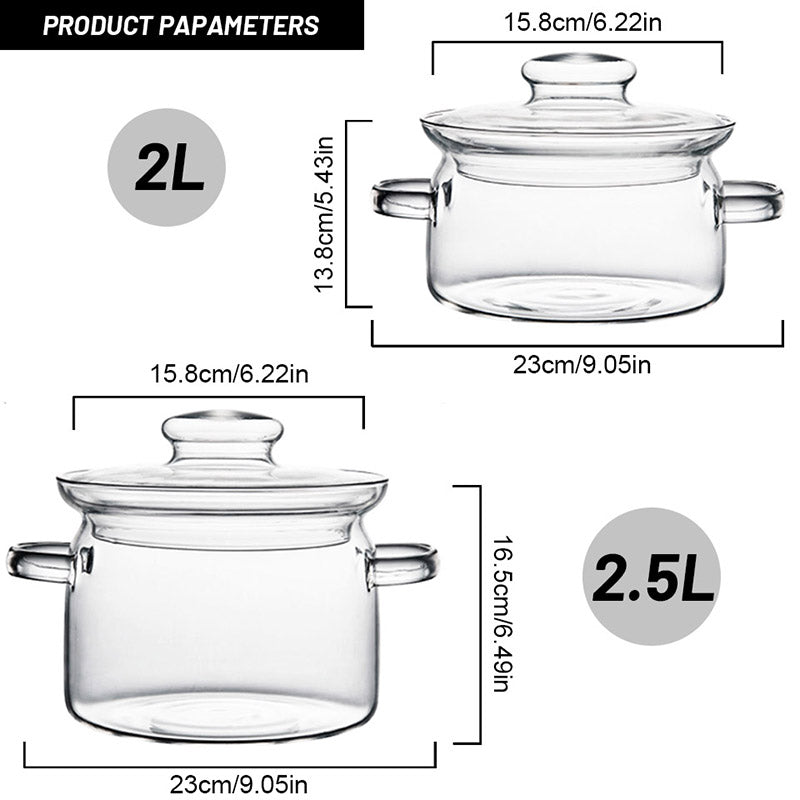 Transparent Glass Soup Pot with Lid by HitMyNeed