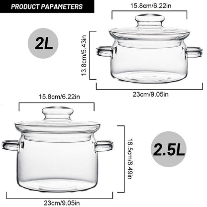 Transparent Glass Soup Pot with Lid by HitMyNeed