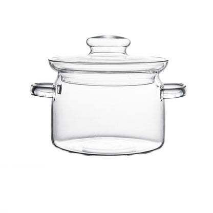 Transparent Glass Soup Pot with Lid 2l by HitMyNeed