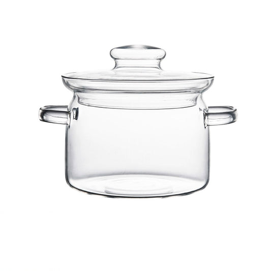 Transparent Glass Soup Pot with Lid 2l by HitMyNeed