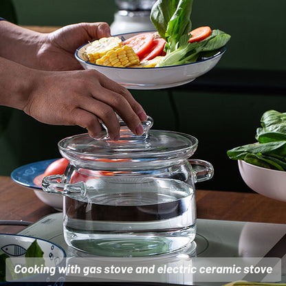 Transparent Glass Soup Pot with Lid by HitMyNeed