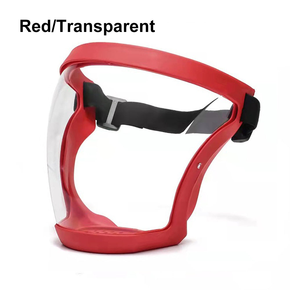 Transparent Kitchen Full Face Shield Anti-Fog Guard red by HitMyNeed