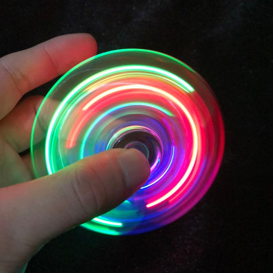Transparent LED Finger Gyro Fidget Spinner Toy by HitMyNeed