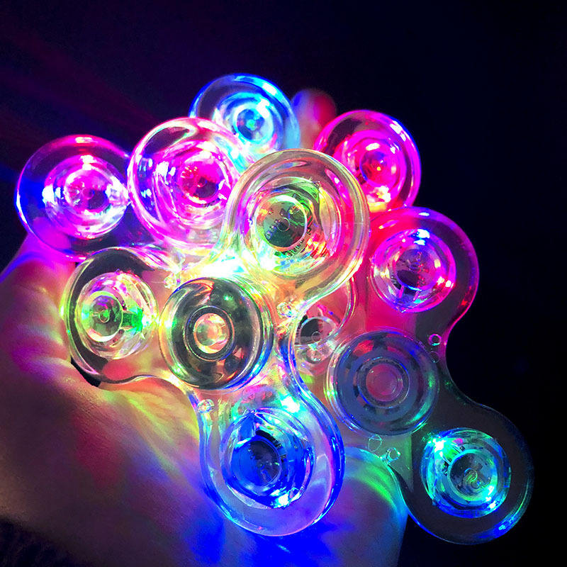 Transparent LED Finger Gyro Fidget Spinner Toy by HitMyNeed