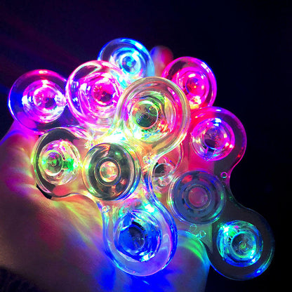 Transparent LED Finger Gyro Fidget Spinner Toy by HitMyNeed