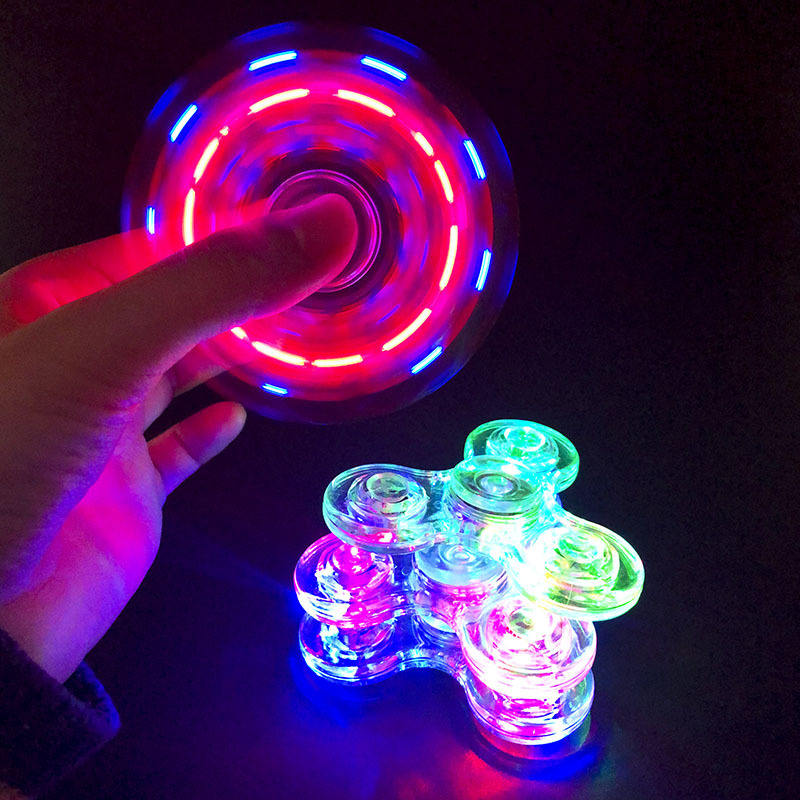 Transparent LED Finger Gyro Fidget Spinner Toy by HitMyNeed