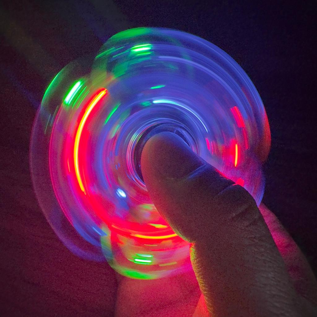 Transparent LED Finger Gyro Fidget Spinner Toy by HitMyNeed