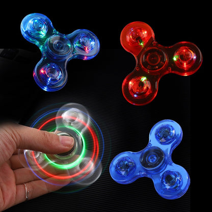 Transparent LED Finger Gyro Fidget Spinner Toy by HitMyNeed