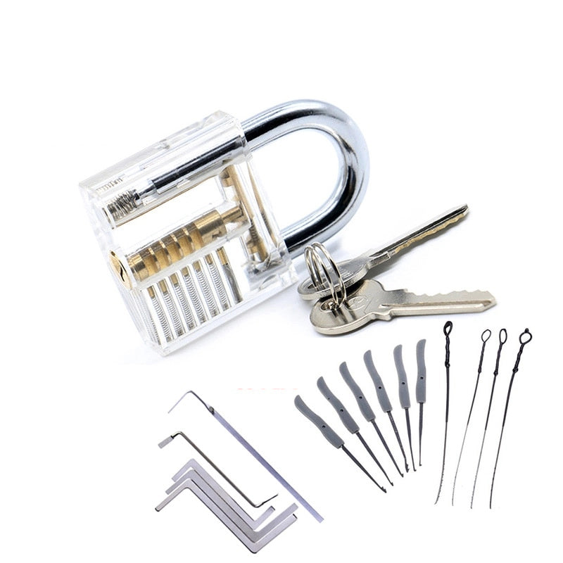 Transparent Lock Pick Practice Padlock Set by HitMyNeed