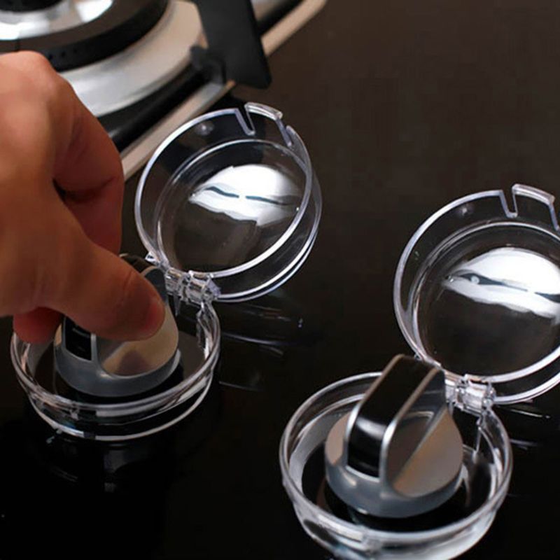 Transparent Oven Knob Covers Set (6 Pack) by HitMyNeed