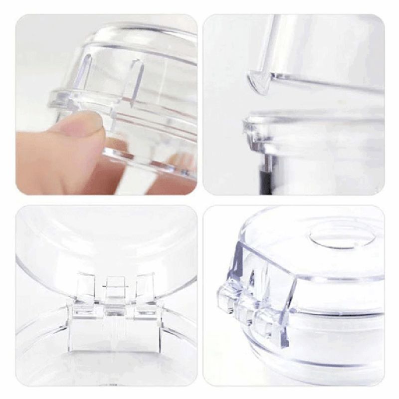 Transparent Oven Knob Covers Set (6 Pack) by HitMyNeed