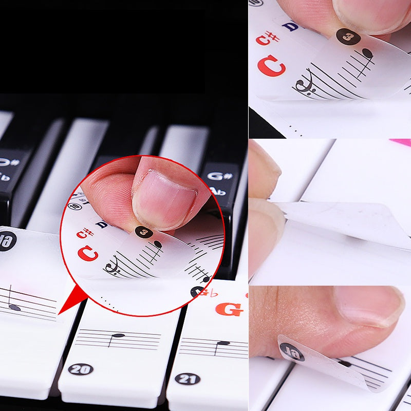 Transparent Piano Keyboard Note Stickers 88-Key Set by HitMyNeed