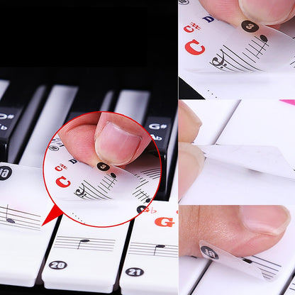 Transparent Piano Keyboard Note Stickers 88-Key Set by HitMyNeed