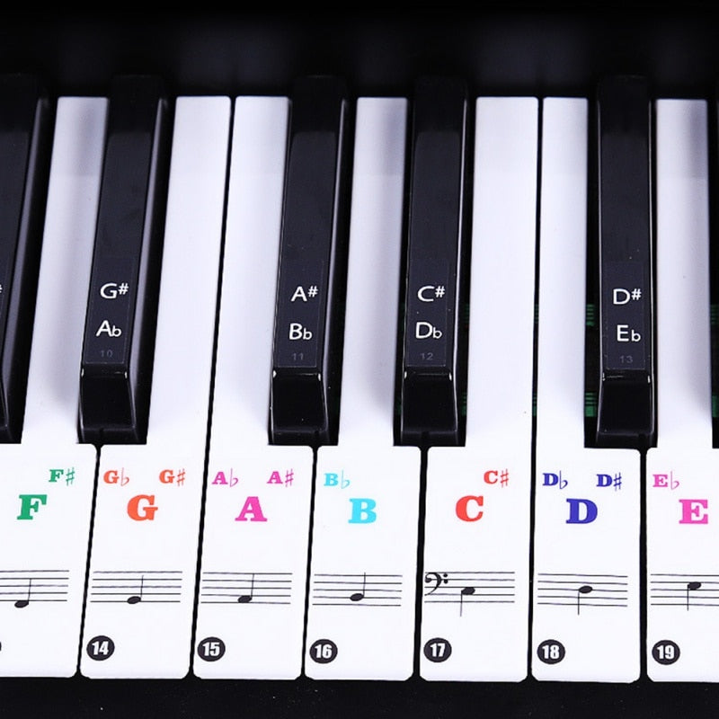 Transparent Piano Keyboard Note Stickers 88-Key Set by HitMyNeed