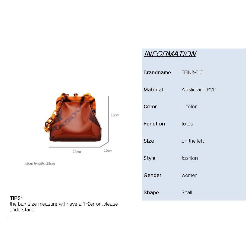 Transparent PVC Bag with Two-Tone Acrylic Chain Handle by HitMyNeed
