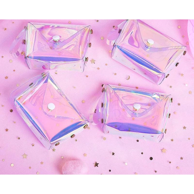 Transparent PVC Coin Pouch with Button Closure by HitMyNeed