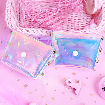 Transparent PVC Coin Pouch with Button Closure by HitMyNeed