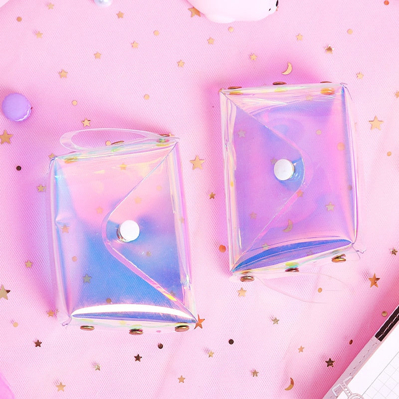 Transparent PVC Coin Pouch with Button Closure by HitMyNeed