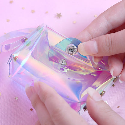 Transparent PVC Coin Pouch with Button Closure by HitMyNeed
