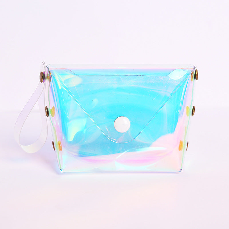 Transparent PVC Coin Pouch with Button Closure by HitMyNeed