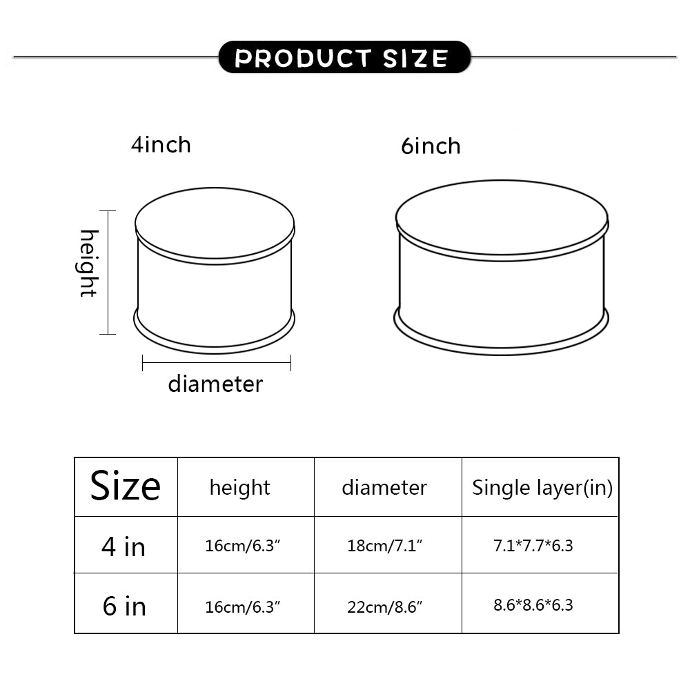 Transparent PVC Round Cake Box with Lid 4inch-blue by HitMyNeed