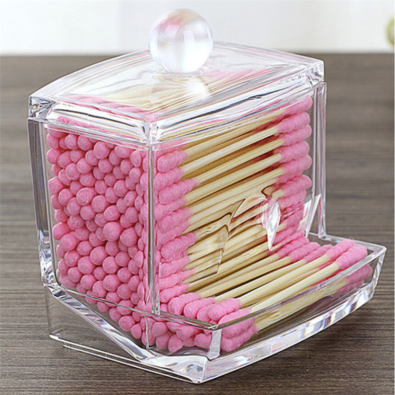 Transparent Q Tip Dispenser Bathroom Organizer by HitMyNeed