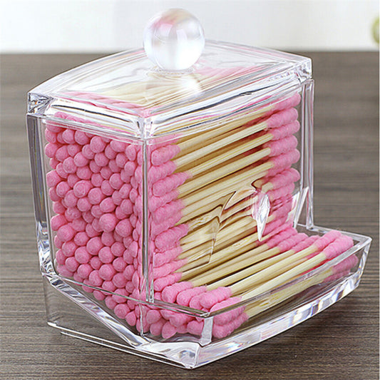 Transparent Q Tip Dispenser Bathroom Organizer by HitMyNeed