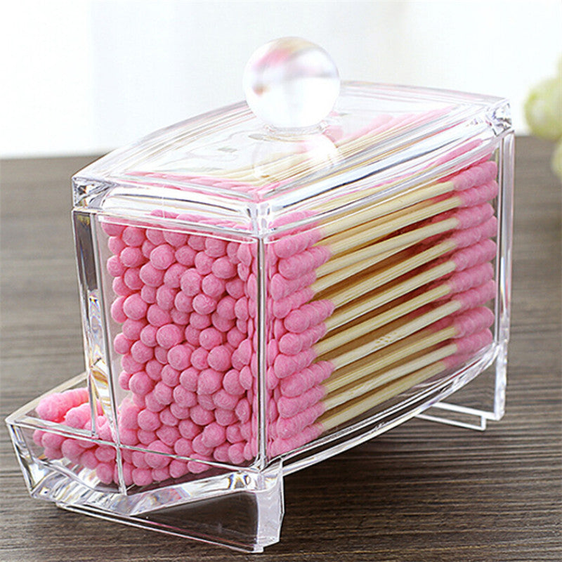Transparent Q Tip Dispenser Bathroom Organizer by HitMyNeed