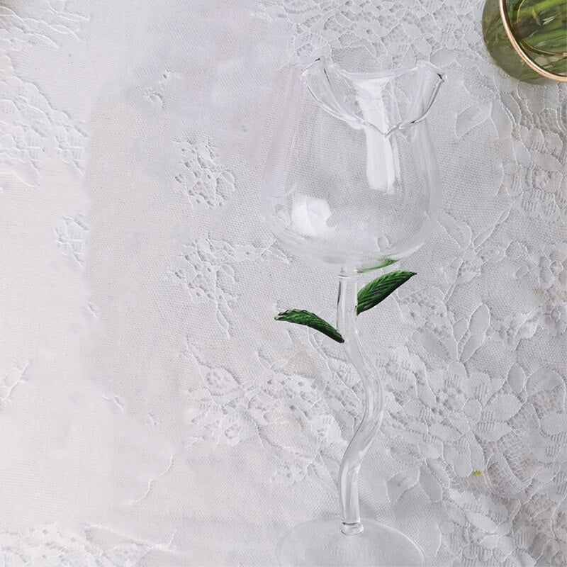 Transparent Rose Shaped Wine Glass 100 ml by HitMyNeed