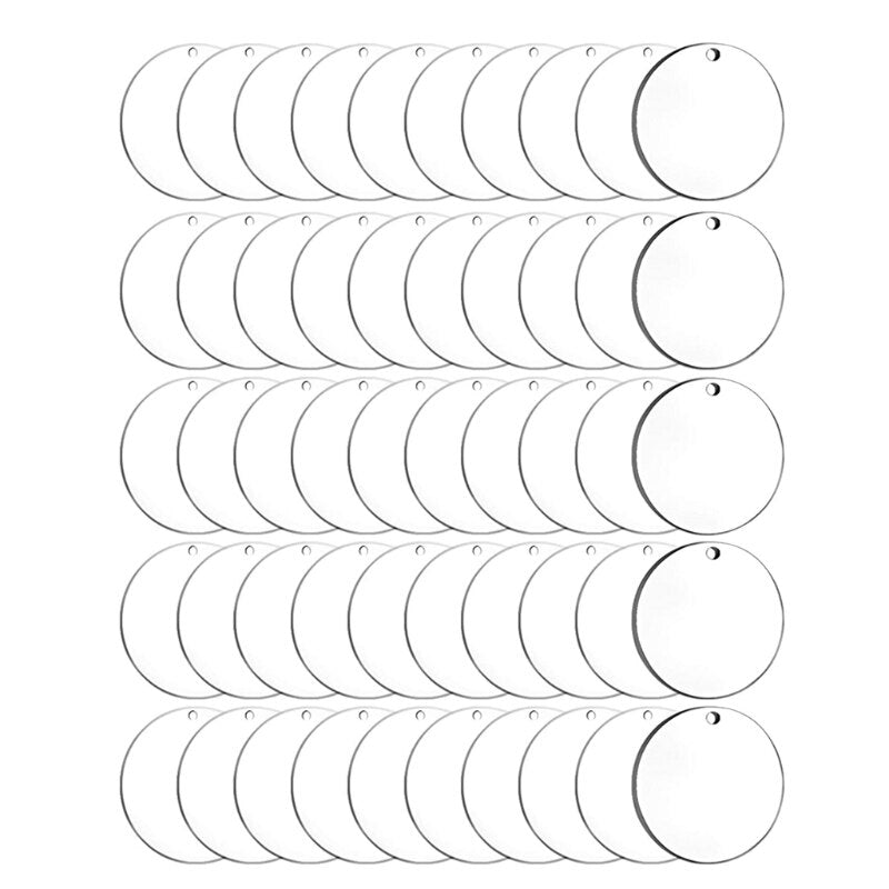 Transparent Round Acrylic Discs 5cm (50 Pack) by HitMyNeed