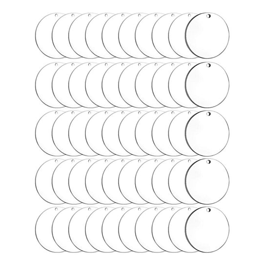 Transparent Round Acrylic Discs 5cm (50 Pack) by HitMyNeed