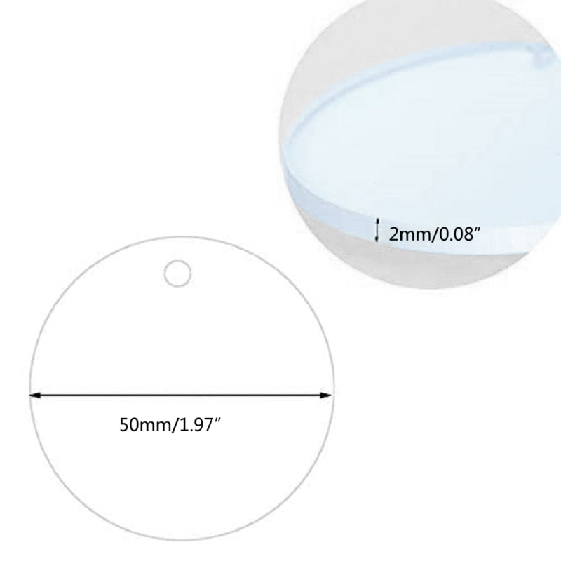 Transparent Round Acrylic Discs 5cm (50 Pack) by HitMyNeed