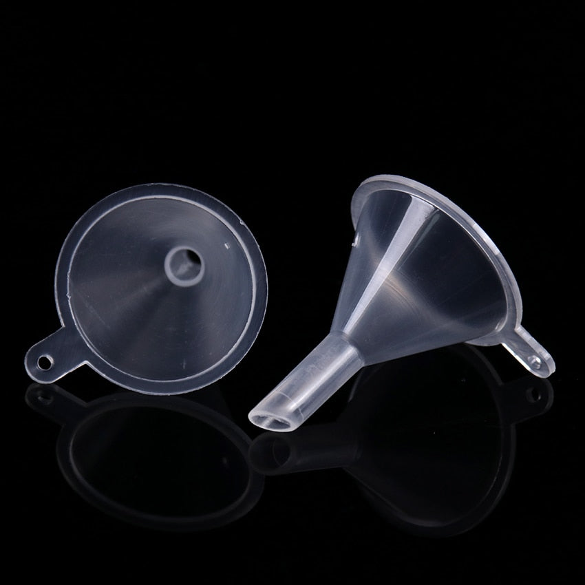 Transparent Small Plastic Funnels 10-Pack by HitMyNeed