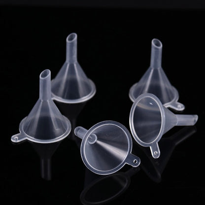 Transparent Small Plastic Funnels 10-Pack by HitMyNeed