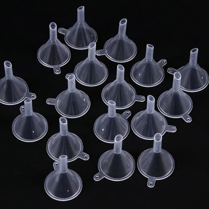Transparent Small Plastic Funnels 10-Pack by HitMyNeed