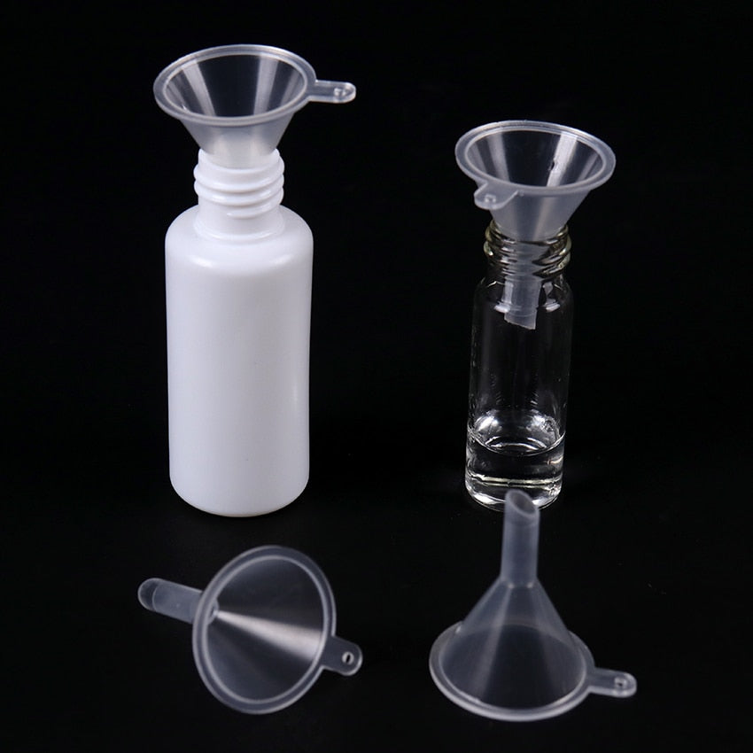 Transparent Small Plastic Funnels 10-Pack by HitMyNeed