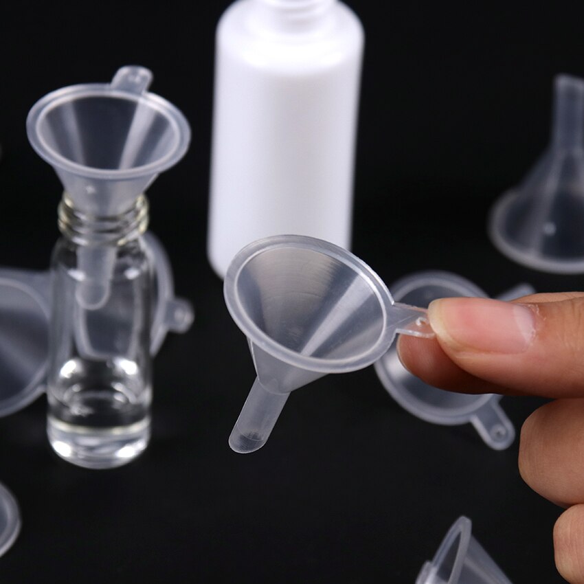 Transparent Small Plastic Funnels 10-Pack by HitMyNeed