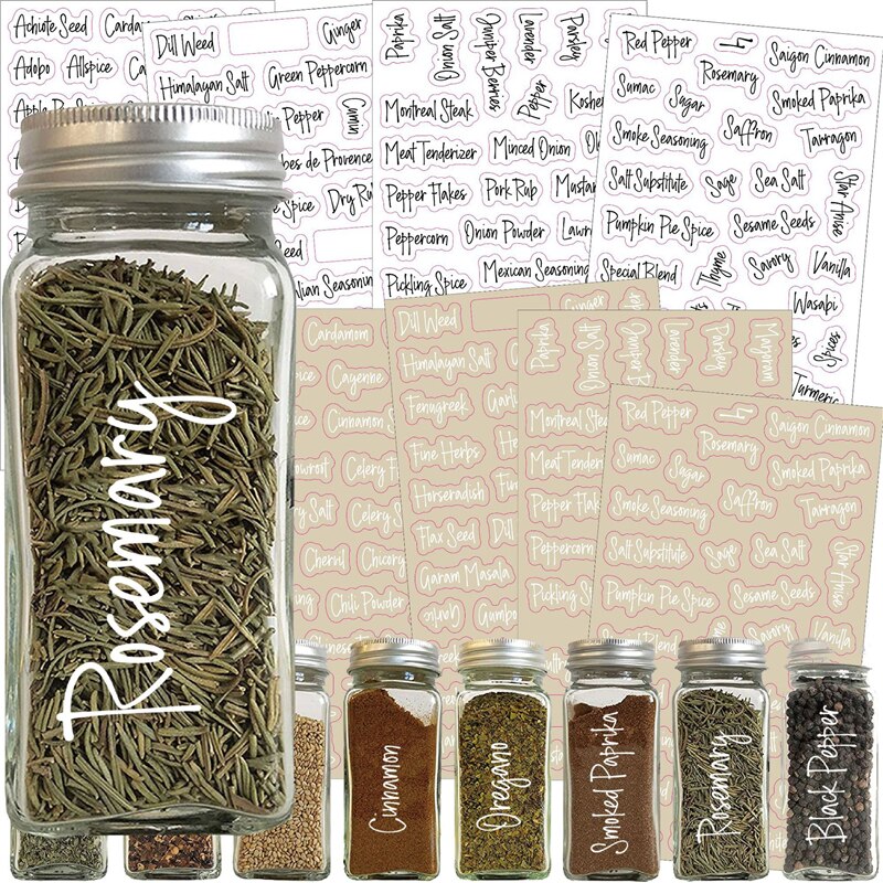 Transparent Spice Bottle Labels Set (274 Stickers) by HitMyNeed