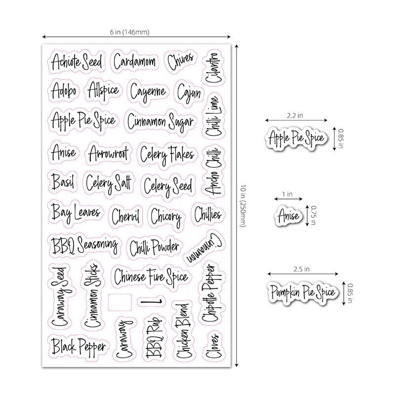 Transparent Spice Bottle Labels Set (274 Stickers) by HitMyNeed