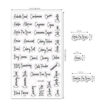 Transparent Spice Bottle Labels Set (274 Stickers) by HitMyNeed