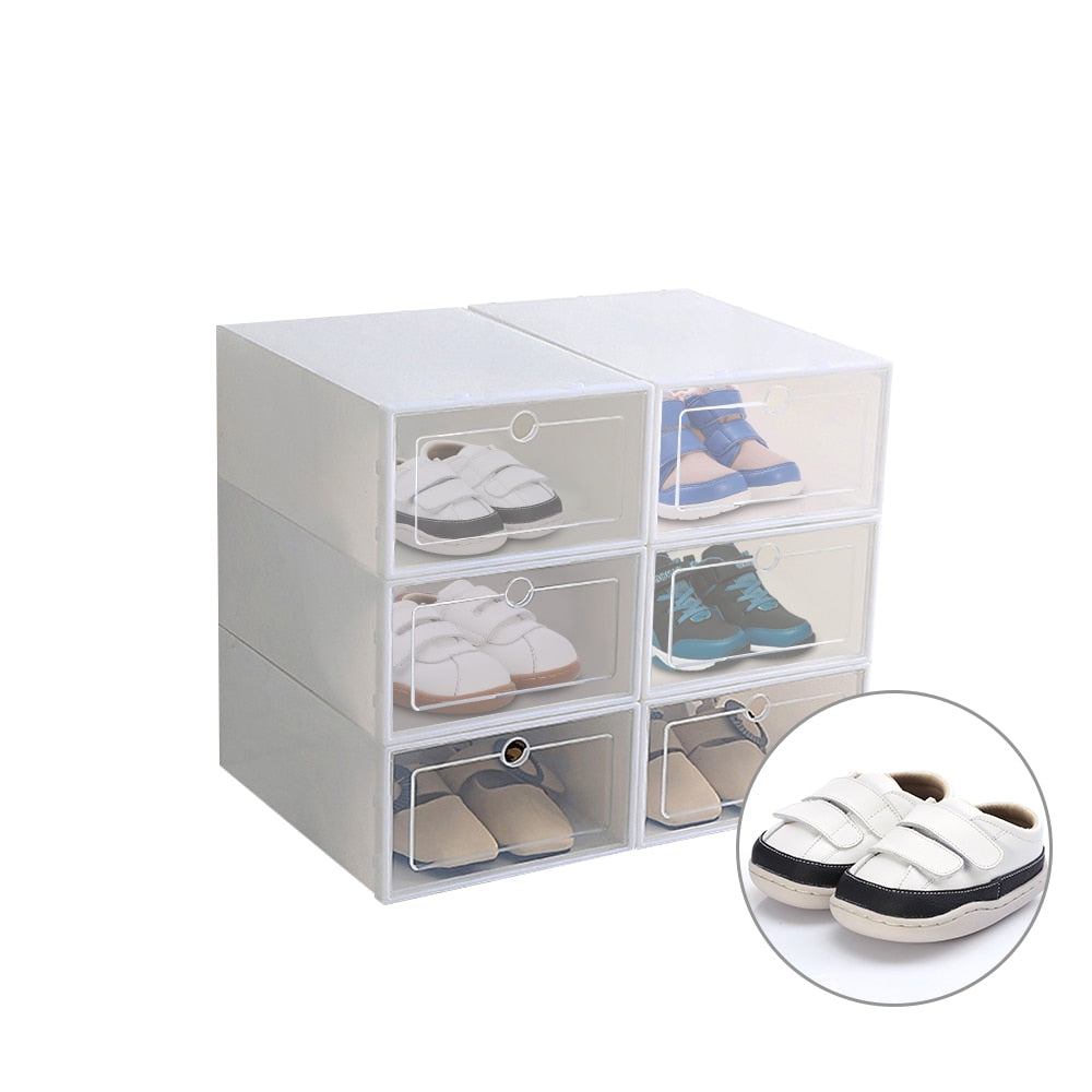 Transparent Stackable Shoe Storage Boxes (Set of 6) by HitMyNeed